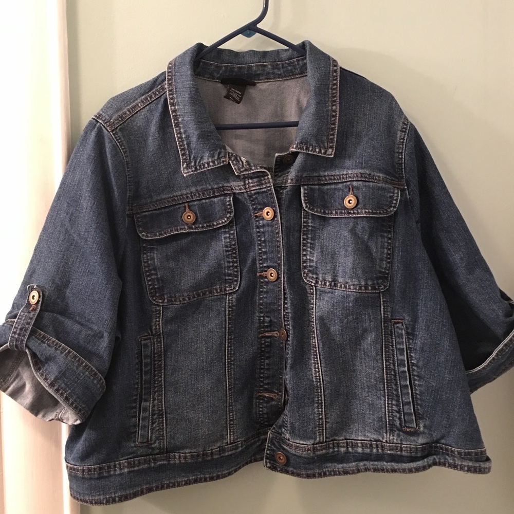 Lane Bryant cropped jean jacket
